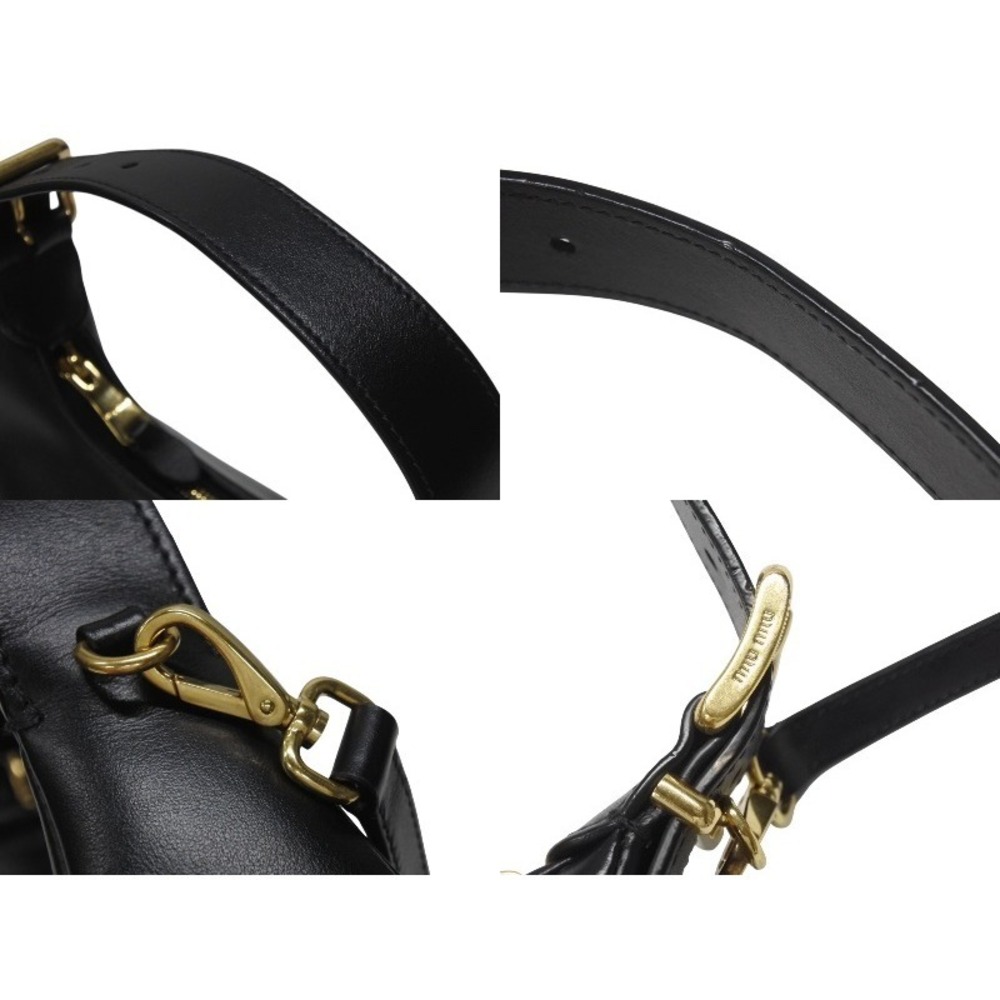 Miu Miu hobo shoulder leather handbag Miu bag black - Picture 7 of 10